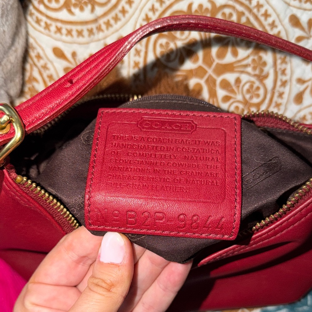 RARE Y2K Vintage Coach Legacy West 9844 - Red Leather Shoulder Bag - Picture 3 of 10